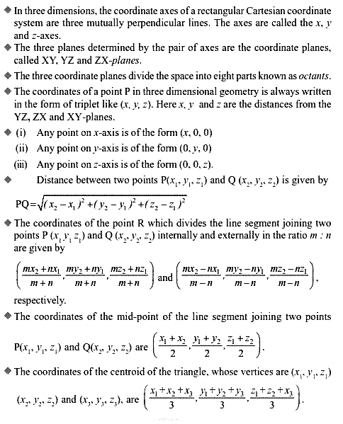 Introduction to 3D geometry Formulas 